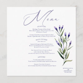 Lavender Bliss Elegant Watercolor Bröllop Menu Meny