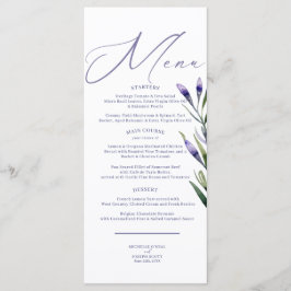 Lavender Bliss Elegant Watercolor Bröllop Menu Meny