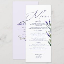 Lavender Bliss Elegant Watercolor Bröllop Menu Meny