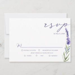 Lavender Bliss Elegant Watercolor Bröllop OSA Inbjudningar