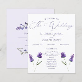 Lavender Bliss Elegant Watercolor, Bröllopsprogram