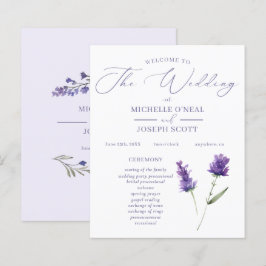 Lavender Bliss Elegant Watercolor, Bröllopsprogram