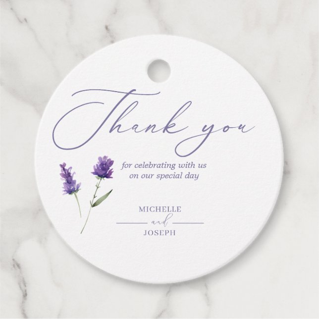 Lavender Bliss Elegant Watercolor Gåvor Etiketter (Framsida)