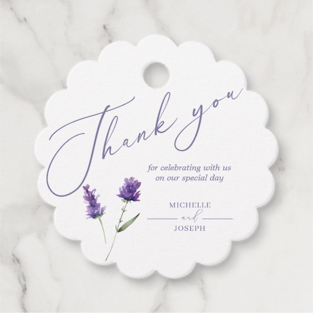 Lavender Bliss Elegant Watercolor Gåvor Etiketter (Framsida)