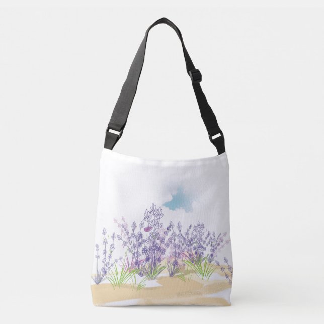 Lavender-blomma Axelväska (Framsida)