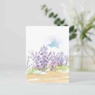 Lavender-blomma Helg Vykort