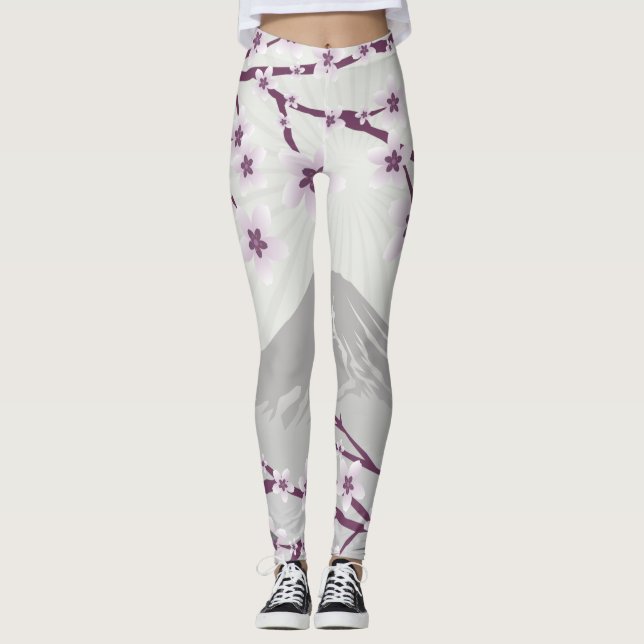 Lavender Blommar Leggings (Framsida)