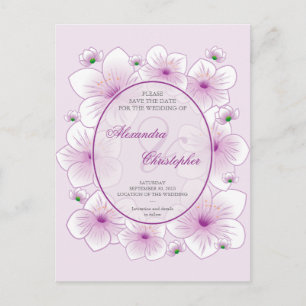 Lavender Blommar Romantic Save Date Bröllop Meddelande Vykort