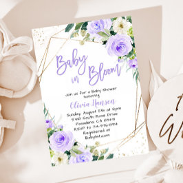 Lavender Blommigt Baby i Bloom Baby Shower Inbjudningar