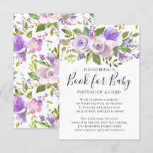 Lavender Blommigt Baby Shower Bok för Baby