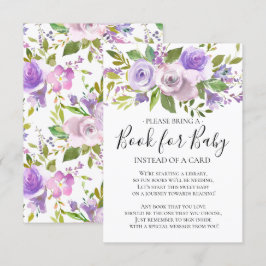Lavender Blommigt Baby Shower Bok för Baby Inbjudningar