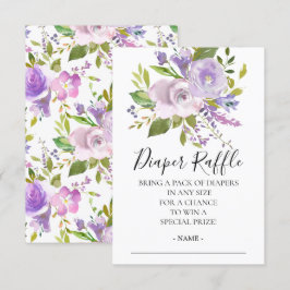 Lavender Blommigt Baby Shower Diaper Raffle Biljet Inbjudningar