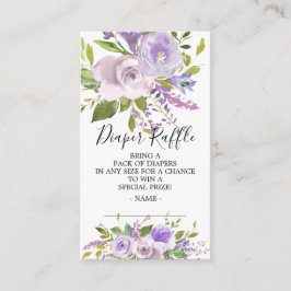 Lavender Blommigt Baby Shower Diaper Raffle Biljet Tilläggskort