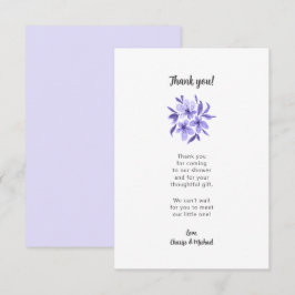 Lavender Blommigt babydusch tackkort Tack Kort