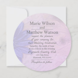 Lavender Blommigt Bröllop Inbjudningar