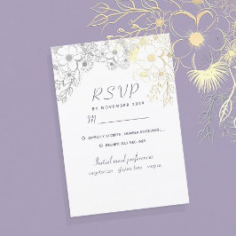 Lavender Blommigt Bröllop OSA Kort