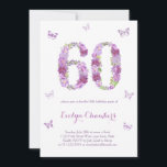 Lavender Blommigt Butterfly 60:e Födelsedagsfesten Inbjudningar<br><div class="desc">En söt blommigt 60:e födelsedagsfest inbjudan med blommorna i form av siffran "60" i lavender- och mauvskuggor. Observera att du kan ta bort/flytta fjärilarna från designen verktyg (klicka eller tryck för att anpassa ytterligare). Det motsatta har varit designat med en vit/lila gingham-kontroll, men du kan ta bort den och/eller lägga...</div>