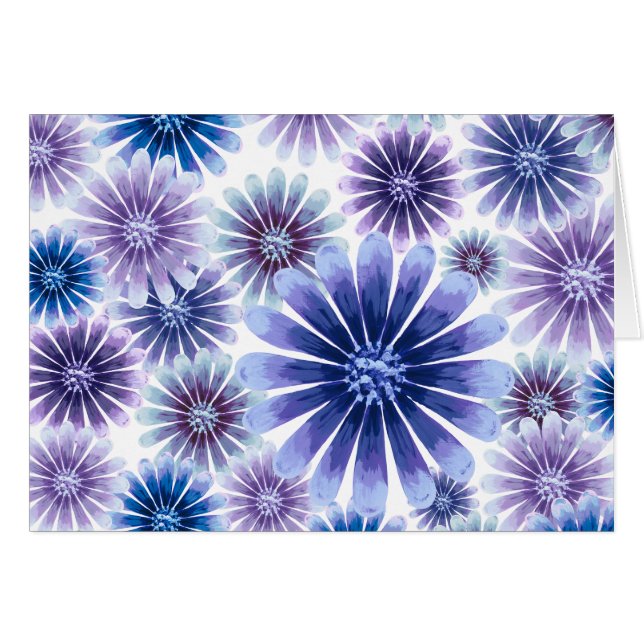 Lavender Blommigt Card Hälsningskort (Framsidan Horizontal)