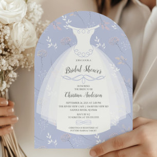 Lavender Blommigt Elegance Bride Gown Möhippa Inbjudningar