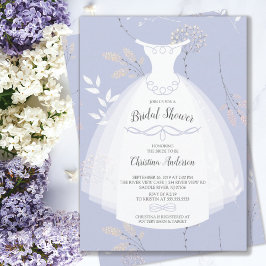 Lavender Blommigt Elegance Bride Gown Möhippa Inbjudningar