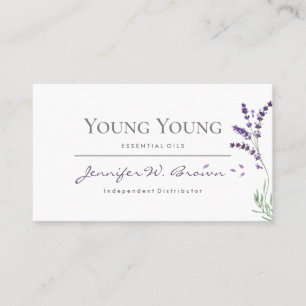 Lavender blommigt Essential Oils Distributor Visitkort