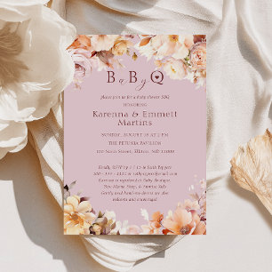 Lavender Blommigt Fall Baby-Q BBQ Baby Shower Inbjudningar