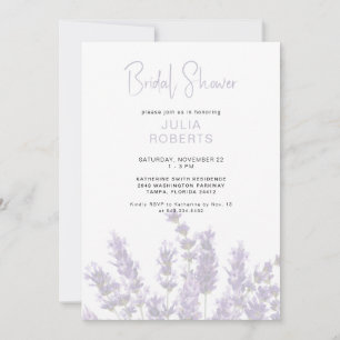 Lavender Blommigt Inbjudningskort för möhippan