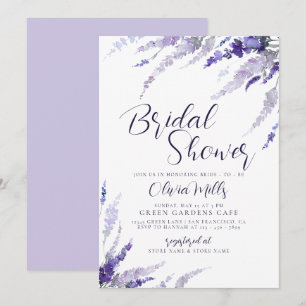Lavender Blommigt Lilac Botanical Möhippa Inbjudningar