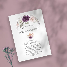 Lavender  Blommigt Möhippa Tea Party Inbjudningar