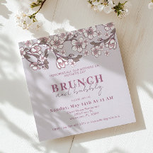 Lavender Blommigt Mors dag Brunch Inbjudan