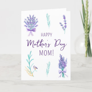 Lavender Blommigt Mor's Day Card Tack Kort