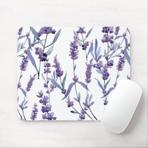 Lavender Blommigt On White Musmatta
