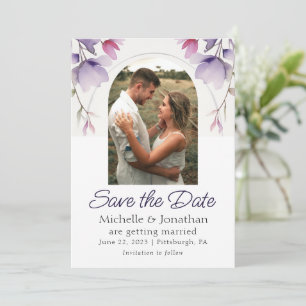 Lavender Blommigt Photo Bible Verse Bröllop Spara Datumet