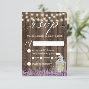 Lavender Blommigt Rustic Lantern Barn Bröllop OSA Kort