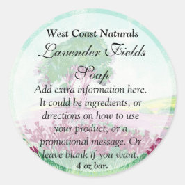 Lavender Blommigt Soap and Bath Products Label Runt Klistermärke