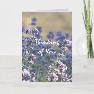 Lavender Blommigt tänker på dig Kort