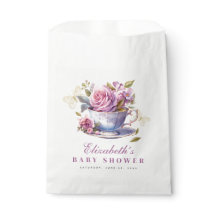 Lavender Blommigt Tea Kopp Baby Shower