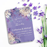 Lavender Blommigt Vår-bröllop spara datum Magnet<br><div class="desc">Konstruktioner för vattenfärgen i blommigten har blivit allt populärare i bröllop. Den här designen har mjuka, delikata vattenfärgstreck i vitt och lavender färg som framkallar en romantik och elegans. Kombinationen pastel och vibrerande ge i färg i bröllop ger en drömmande och vismisk känsla, skapar perfekt för ett bröllop vår eller...</div>