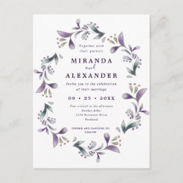 Lavender blommigt Vår-utandningen bröllop Vykort