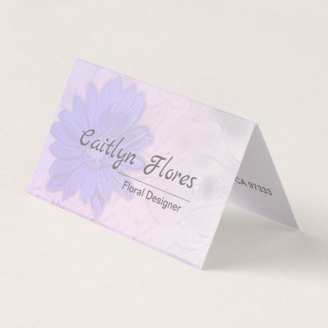 Lavender Blommigt Visitkort (Framsida)