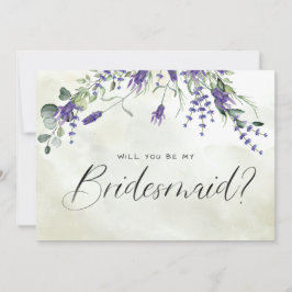 Lavender Blommigt Watercolor Script Bridesmaid Inbjudningar