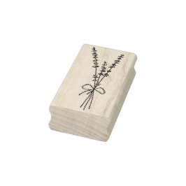 Lavender Blommigt Wood Art Frimärke Stämpel