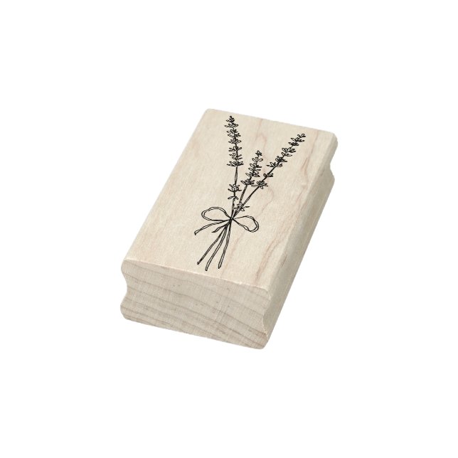 Lavender Blommigt Wood Art Frimärke Stämpel (Stämpel)