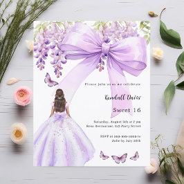 Lavender-blommigtens klänning Söt 16-inbjudan