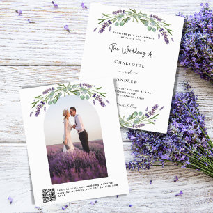 Lavender blommigts Arch-foto QR OSA budget bröllop