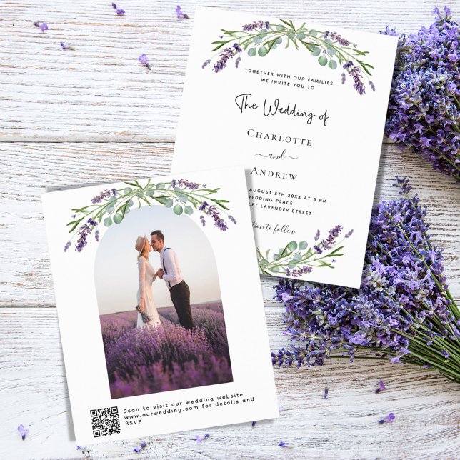 Lavender blommigts Arch-foto QR OSA budget bröllop (Skapare uppladdad)