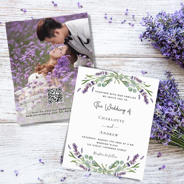 Lavender blommigts-foto QR OSA budget bröllop (Skapare uppladdad)