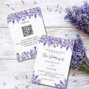 Lavender blommigts QR-OSA, närmare uppgifter om ly Inbjudningar