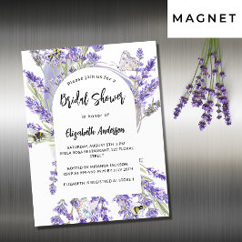 Lavender blommigts violetta lyxmöhippa magnetisk inbjudningskort