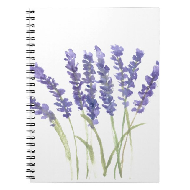 Lavender Blommor Anteckningsbok Med Spiral (Framsidan)